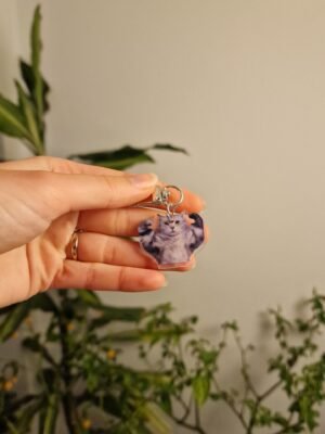 Body Builder Cat Keychain