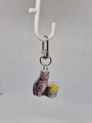 Popcorn Cat Keychain
