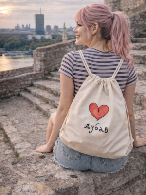 Ranac Ekološkog Materijala sa Dizajnom Srca