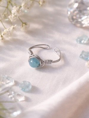 Aqua Whisper – Handmade Wire Ring with Aquamarine